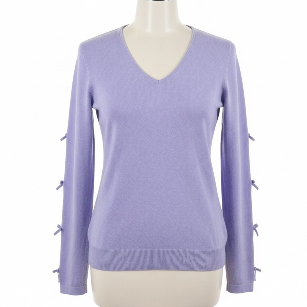 Lilly Pulitzer Purple Bow Sleeve Sweater Size S Preppy Girly Casual Resortwear